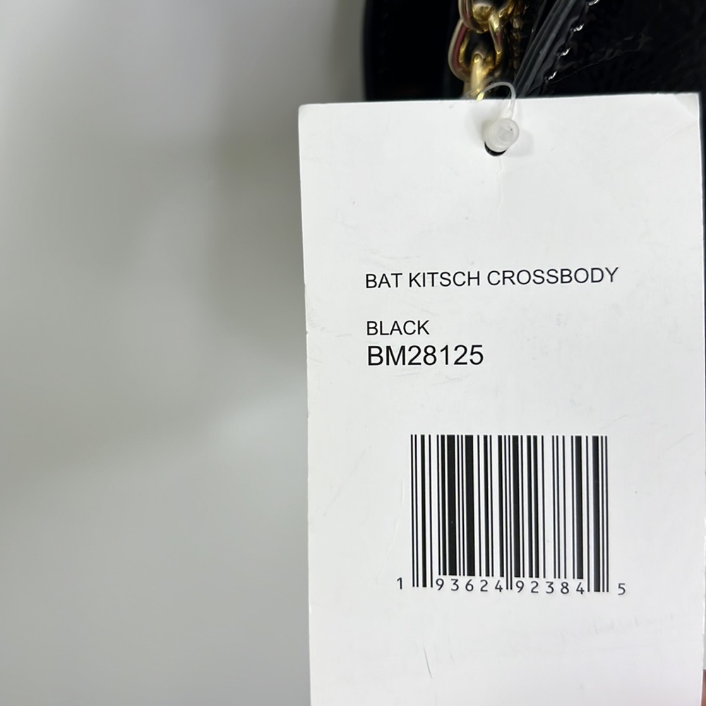 BETSEY JOHNSON HALLOWEEN “ BAT” BLACK PATENT LEATHER CROSSBODY BAG PURSE NWT - Picture 8 of 8